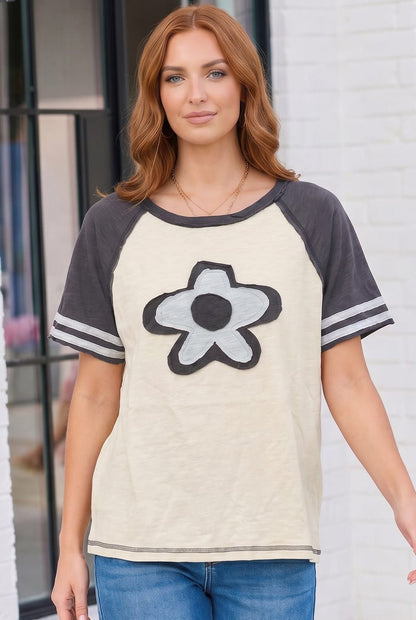 Retro Flower Power Baseball Tee - Bitsy Gypsy Boutique