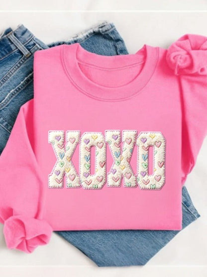 Retro Valentine XOXO Graphic Sweatshirt - Bitsy Gypsy Boutique