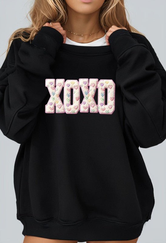 Retro Valentine XOXO Graphic Sweatshirt - Bitsy Gypsy Boutique