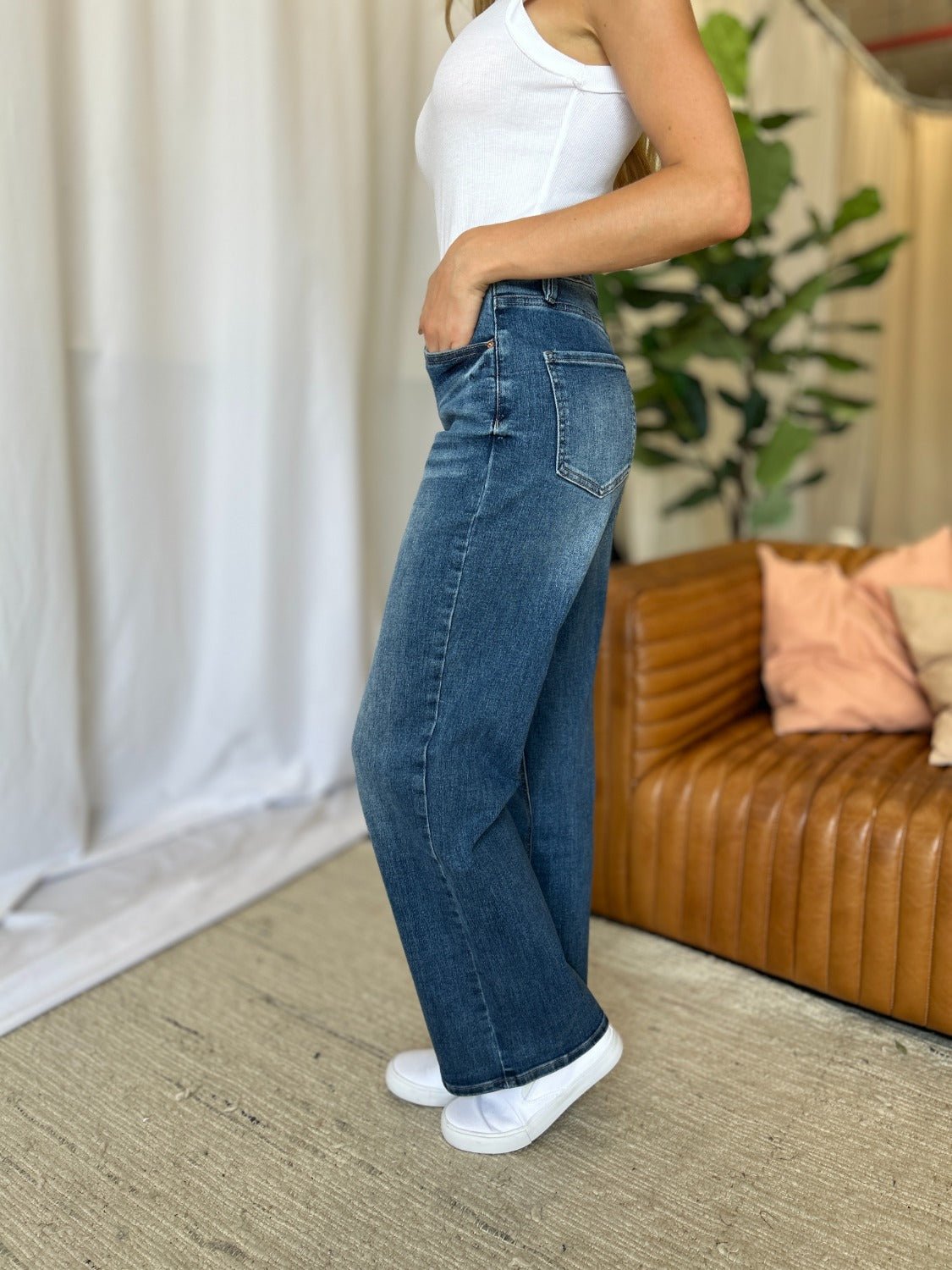 RFM Full Size High Rise Tummy Control Wide Leg Jeans - Bitsy Gypsy Boutique