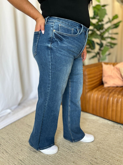 RFM Full Size High Rise Tummy Control Wide Leg Jeans - Bitsy Gypsy Boutique