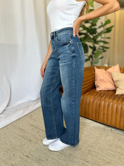 RFM Full Size High Rise Tummy Control Wide Leg Jeans - Bitsy Gypsy Boutique