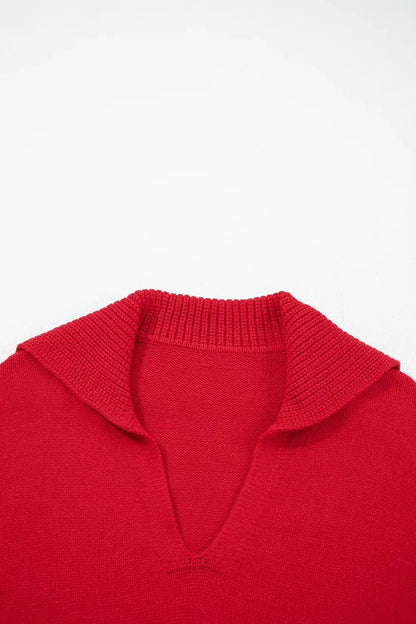 Ribbed Hem Long Sleeve Sweater by Trendsi