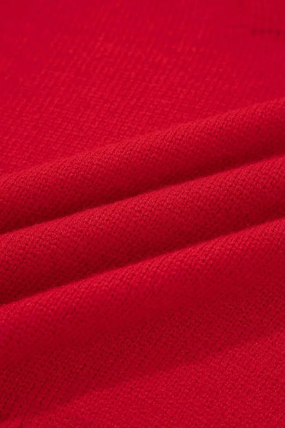 Ribbed Hem Long Sleeve Sweater by Trendsi