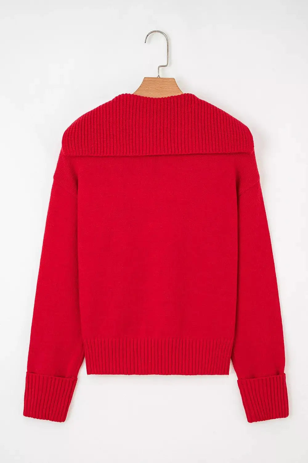 Ribbed Hem Long Sleeve Sweater by Trendsi