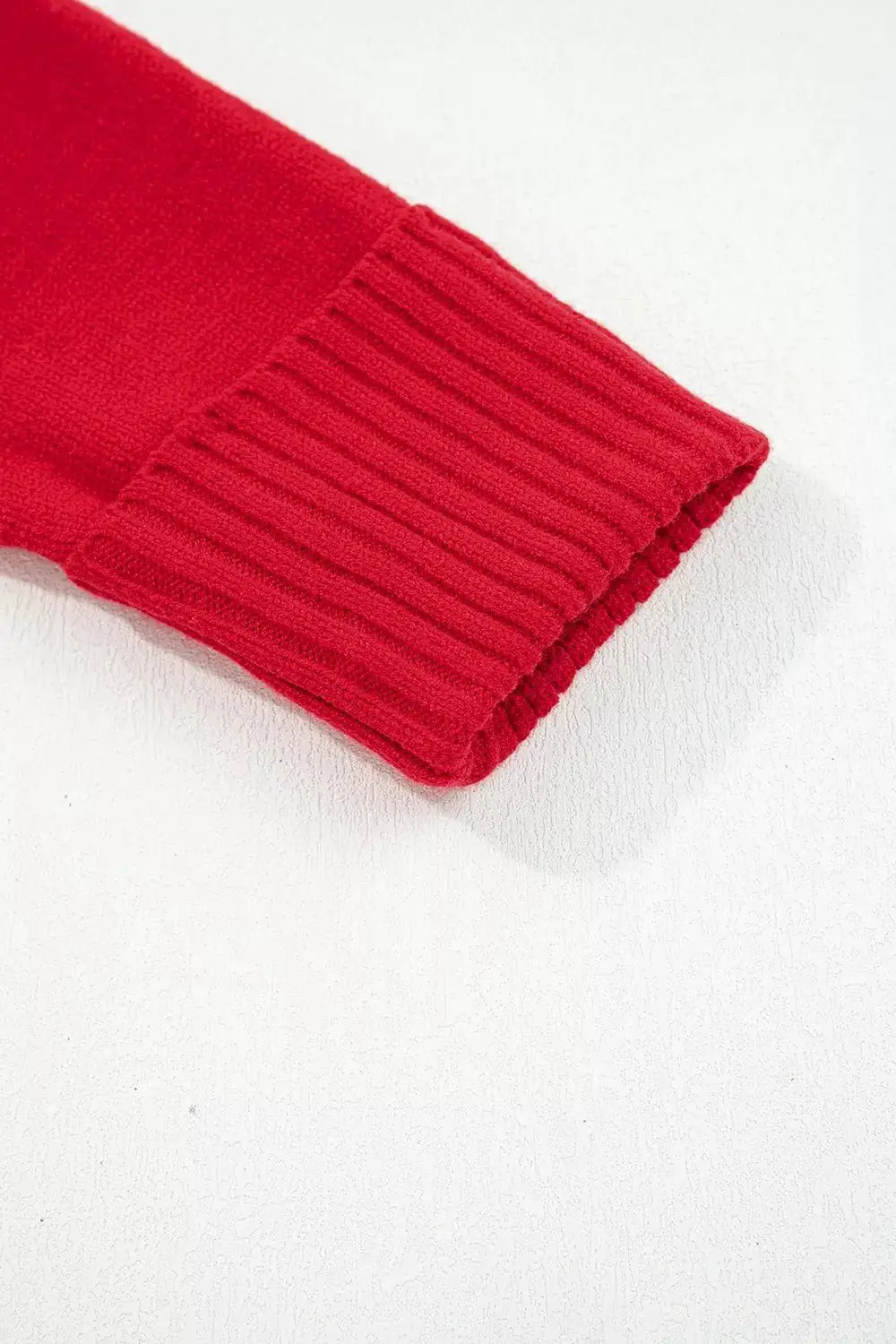 Ribbed Hem Long Sleeve Sweater by Trendsi