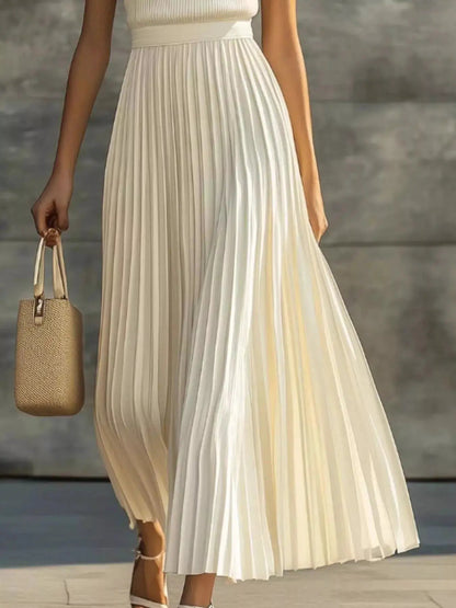 Ribbed Sleeveless Pleated Maxi Dress - Bitsy Gypsy Boutique