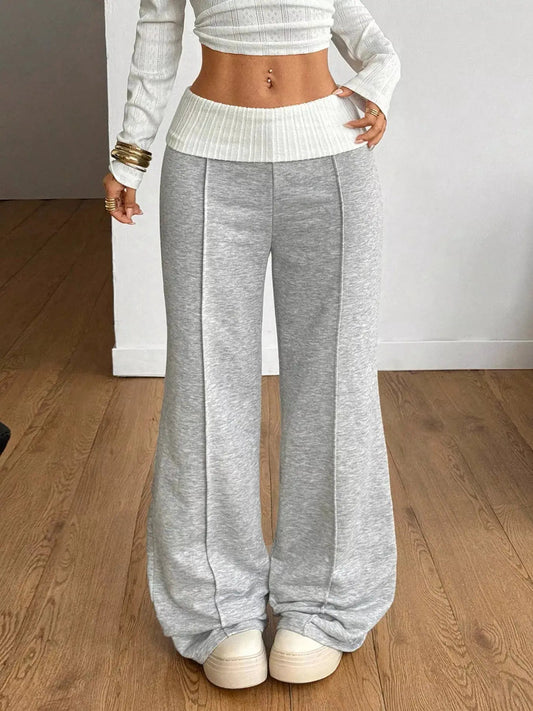 Ribbed Waistband Wide-Leg Pants - Bitsy Gypsy Boutique