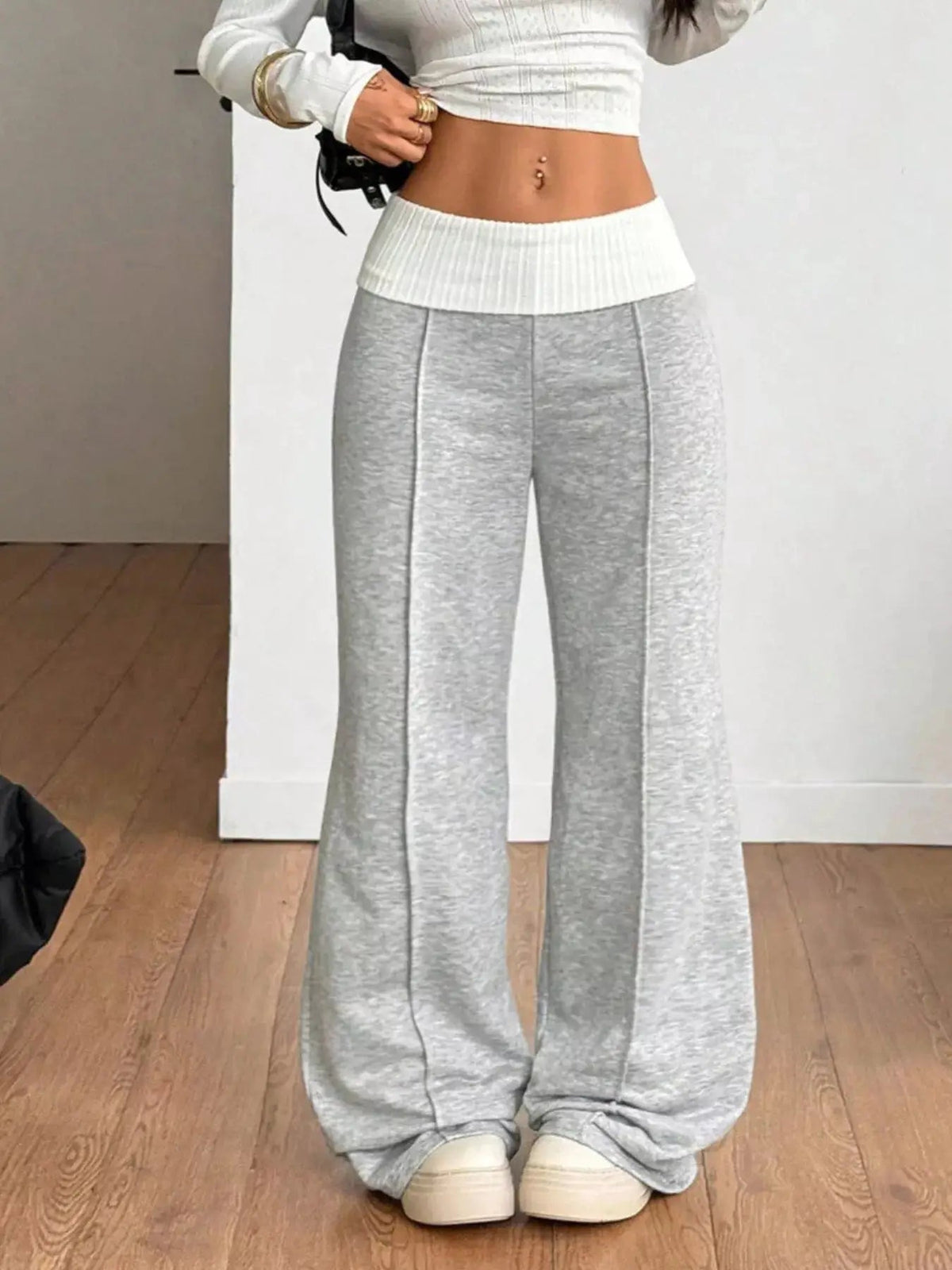 Ribbed Waistband Wide-Leg Pants - Bitsy Gypsy Boutique