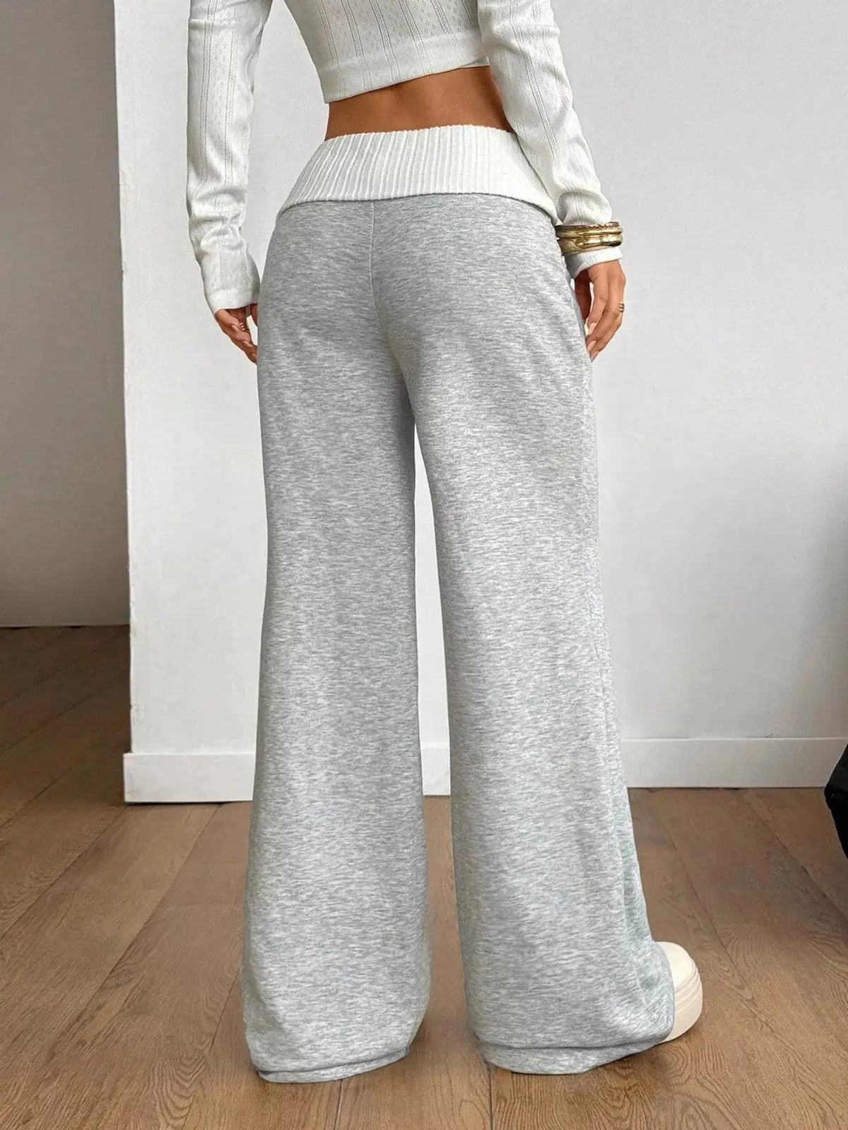 Ribbed Waistband Wide-Leg Pants - Bitsy Gypsy Boutique