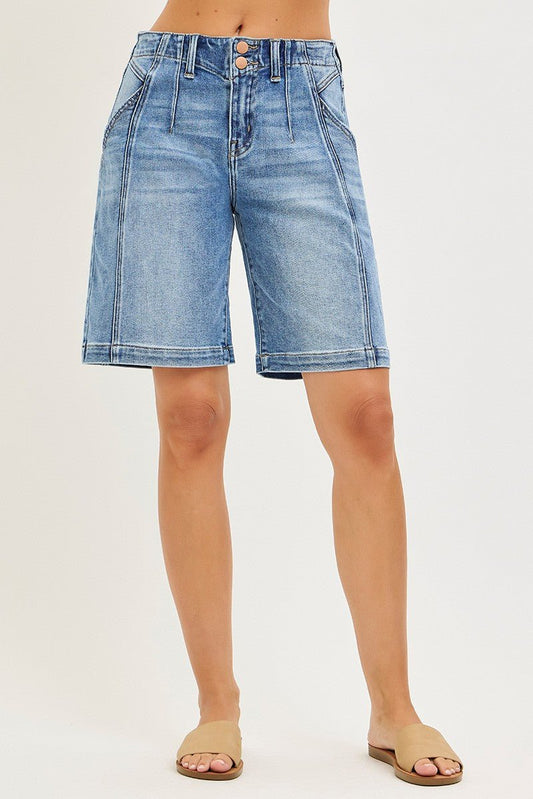 RISEN 2 - Button Slouchy Jorts with Pockets - Bitsy Gypsy Boutique