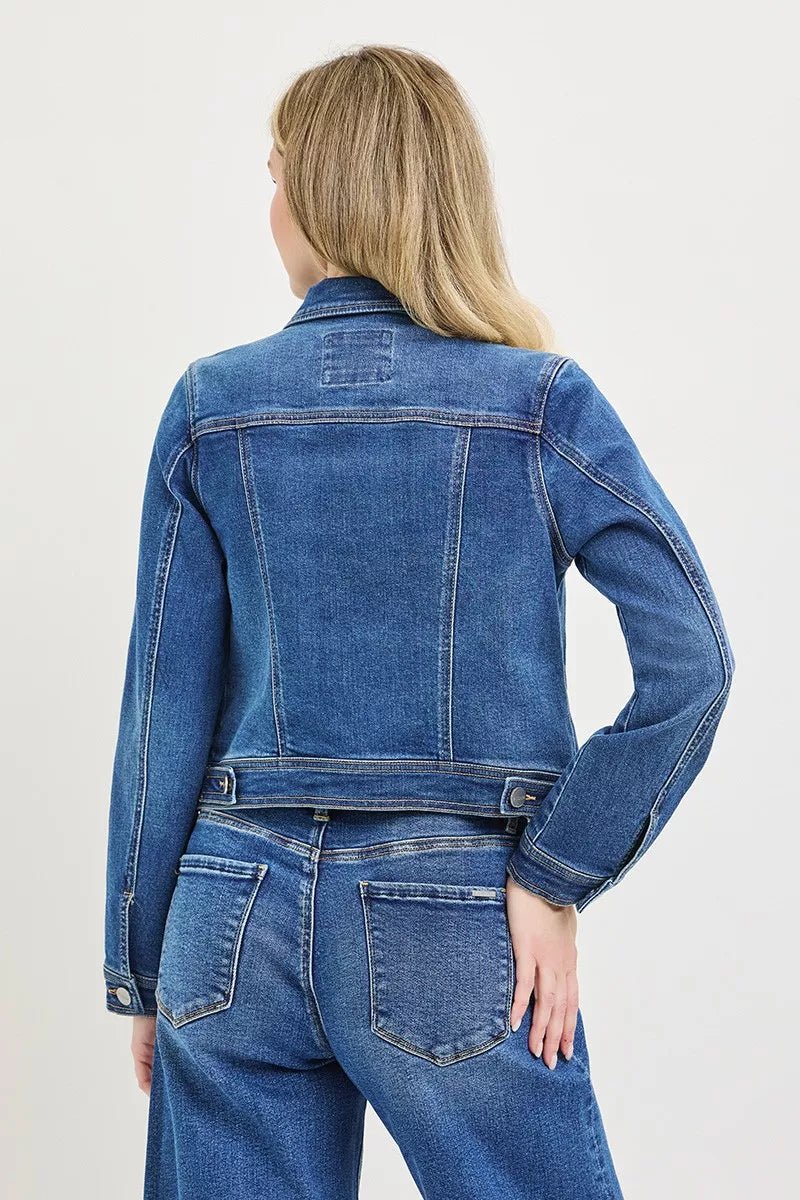 RISEN Basic Fitted Button Down Denim Jacket - Bitsy Gypsy Boutique