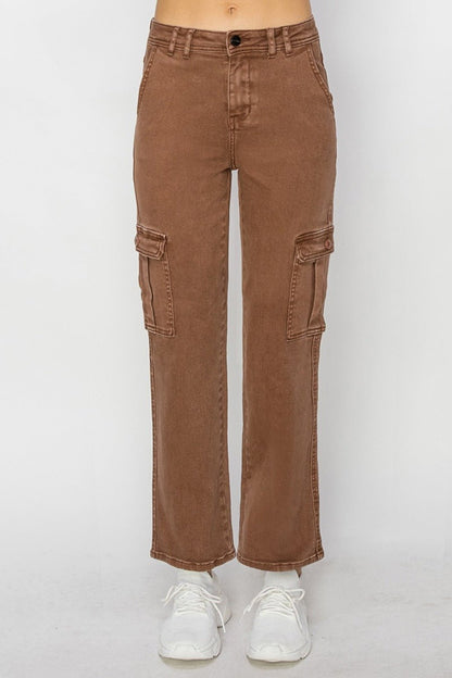 Risen Full Size High Rise Cargo Jeans - Bitsy Gypsy Boutique