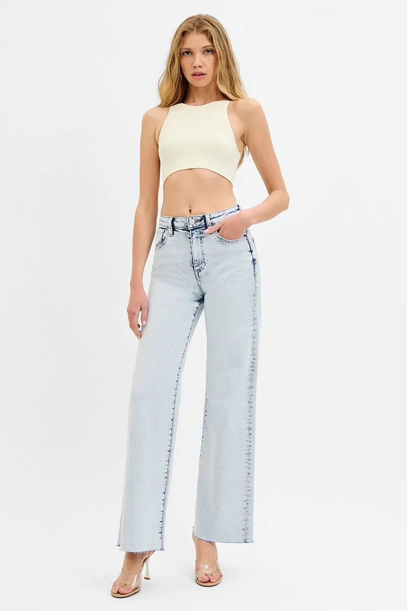 RISEN Full Size High Rise Wide Leg Jeans - Bitsy Gypsy Boutique