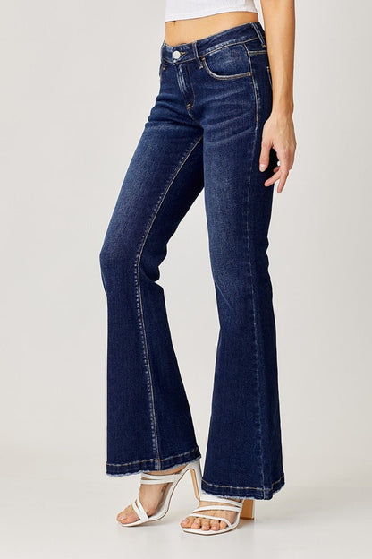 RISEN Full Size Low Rise Flare Jeans - Bitsy Gypsy Boutique