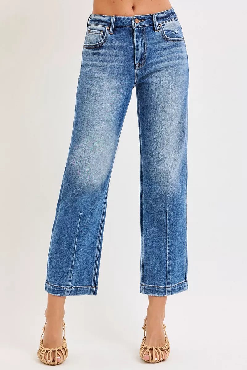 RISEN High Rise Crop Boyfriend Tapered Jeans - Bitsy Gypsy Boutique