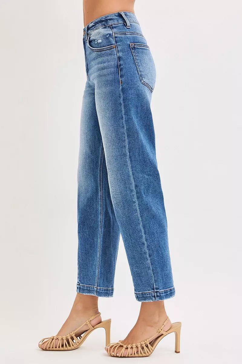 RISEN High Rise Crop Boyfriend Tapered Jeans - Bitsy Gypsy Boutique