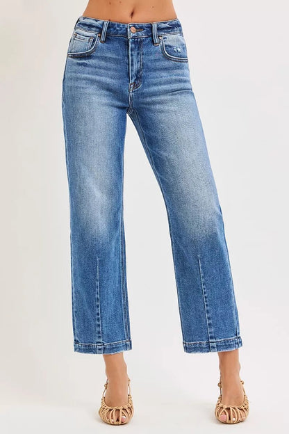 RISEN High Rise Crop Boyfriend Tapered Jeans - Bitsy Gypsy Boutique