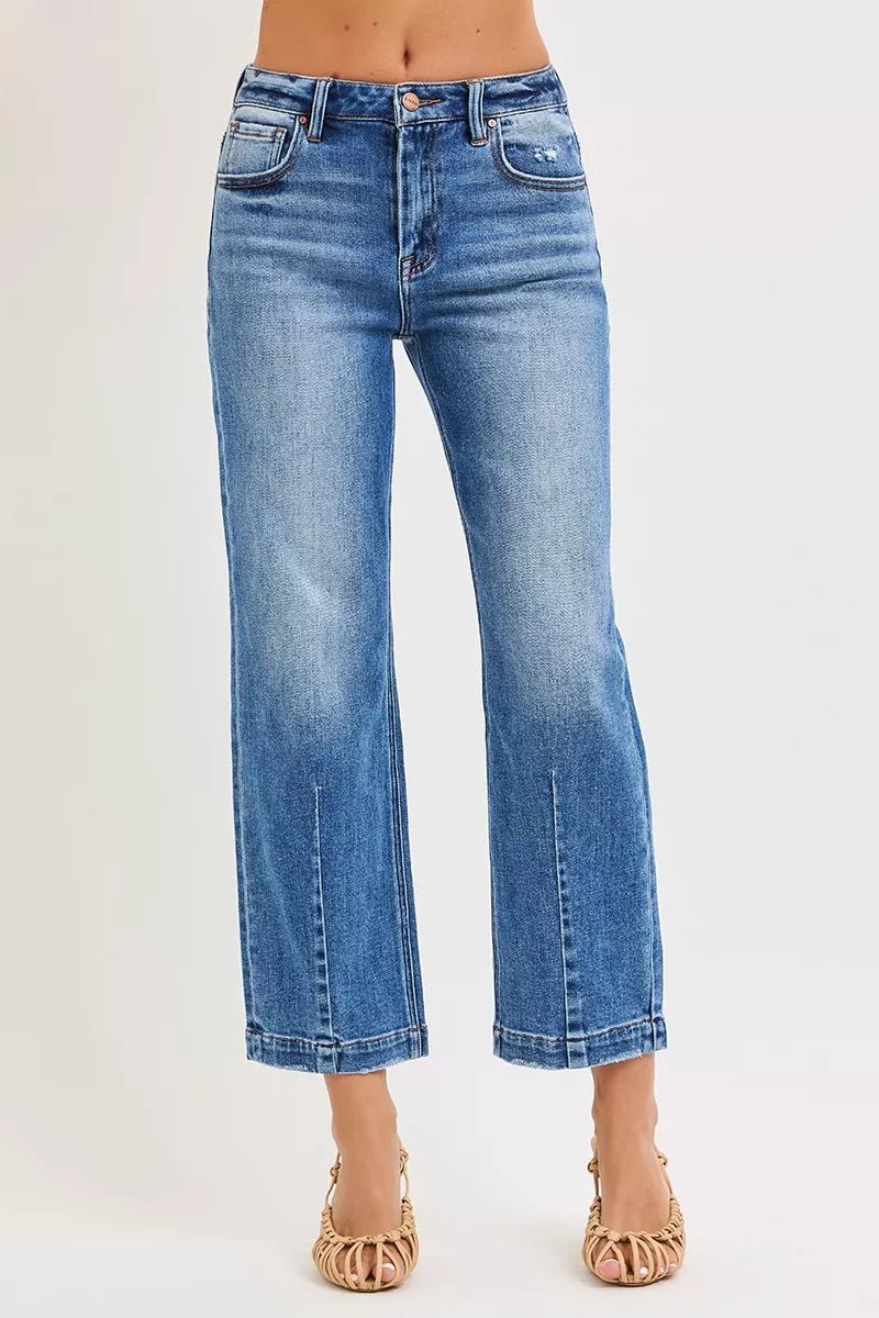 RISEN High Rise Crop Boyfriend Tapered Jeans - Bitsy Gypsy Boutique