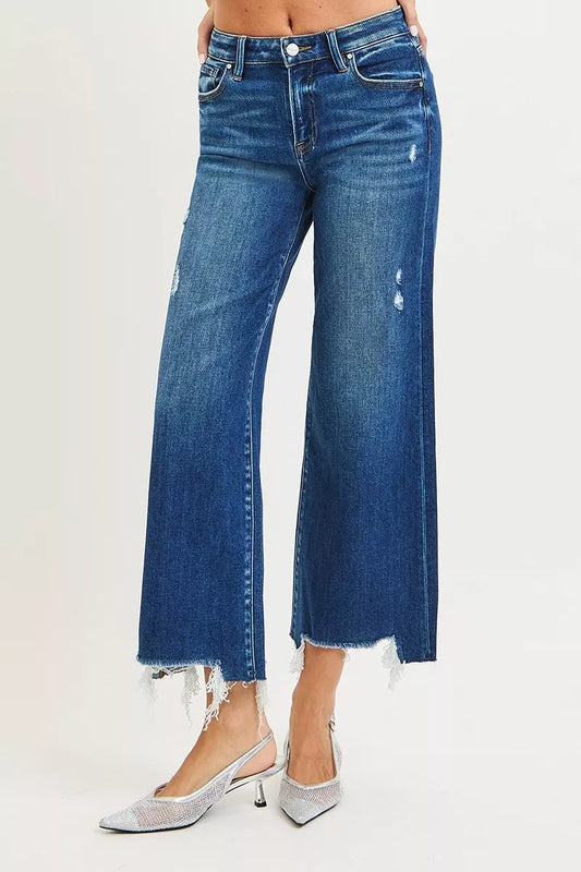 RISEN High Rise Crop Wide Leg Jeans - Bitsy Gypsy Boutique