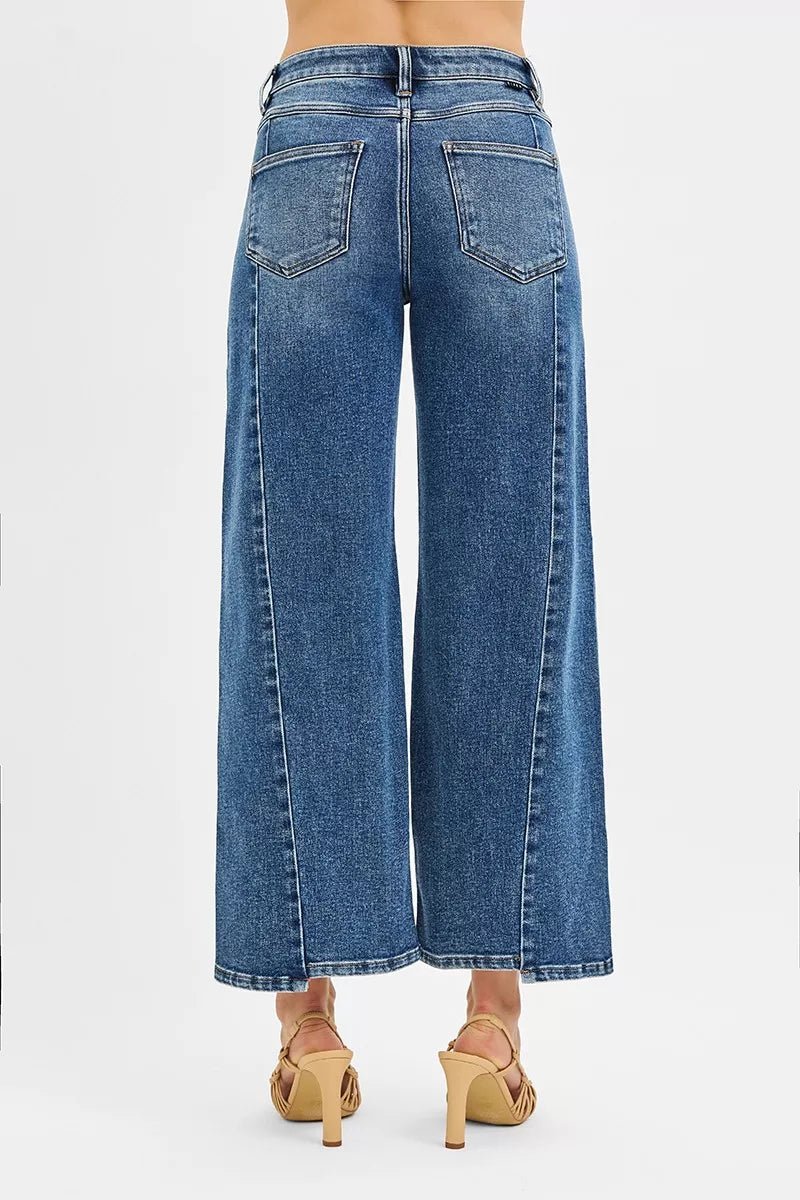 RISEN High Rise Crop Wide Leg Jeans with Step Hem - Bitsy Gypsy Boutique