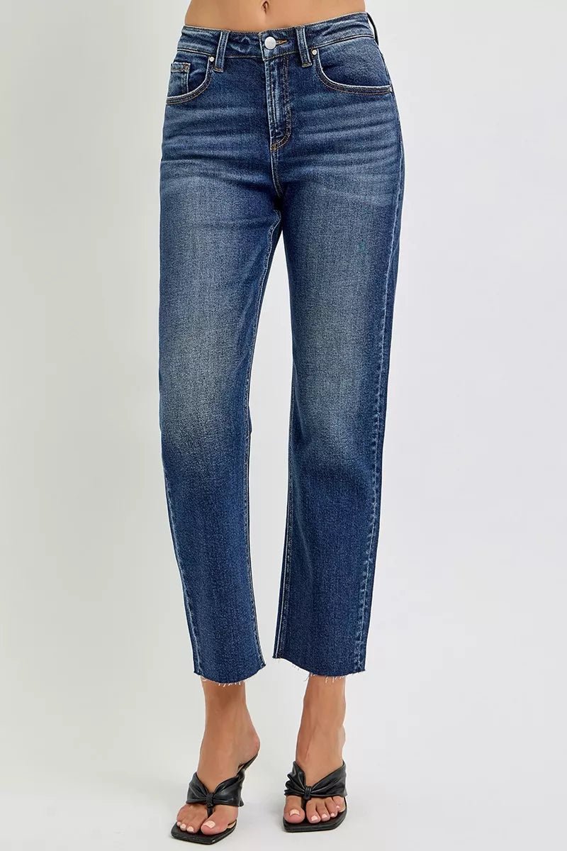 RISEN High Rise Slim Barrel Jeans - Bitsy Gypsy Boutique