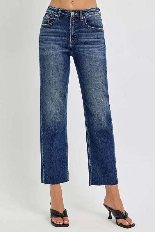RISEN High Rise Slim Barrel Jeans - Bitsy Gypsy Boutique