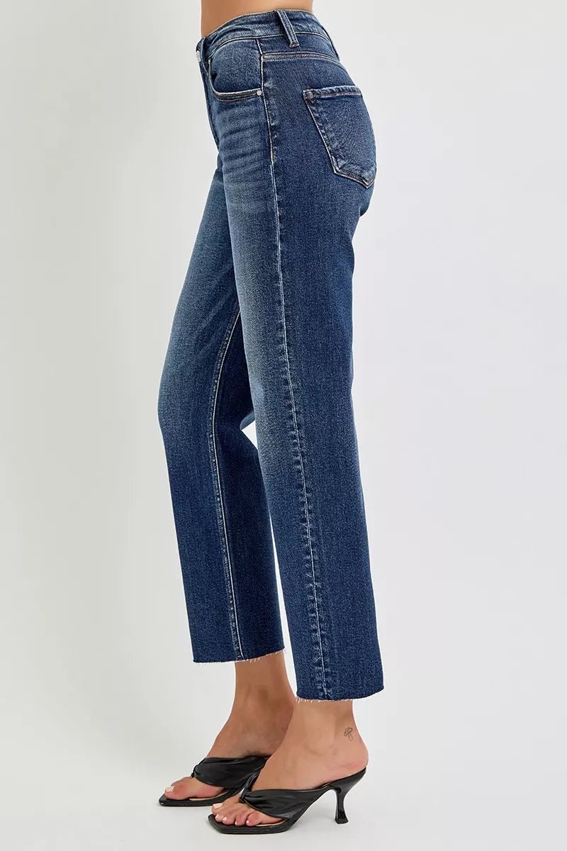 RISEN High Rise Slim Barrel Jeans - Bitsy Gypsy Boutique