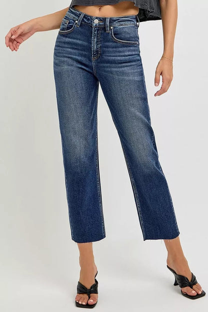 RISEN High Rise Slim Barrel Jeans - Bitsy Gypsy Boutique