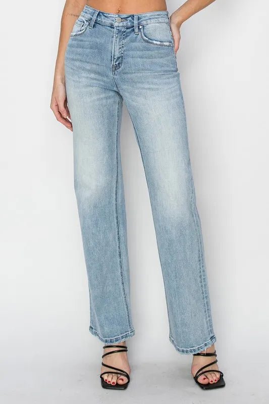 RISEN High Rise Straight Jeans - Bitsy Gypsy Boutique