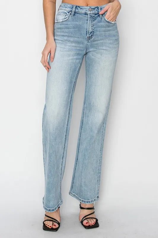RISEN High Rise Straight Jeans - Bitsy Gypsy Boutique