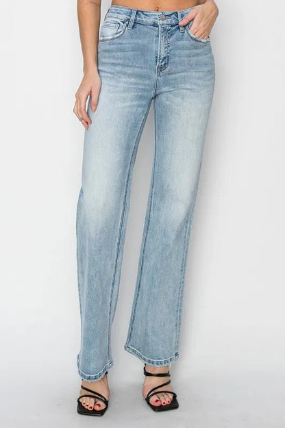 RISEN High Rise Straight Jeans - Bitsy Gypsy Boutique