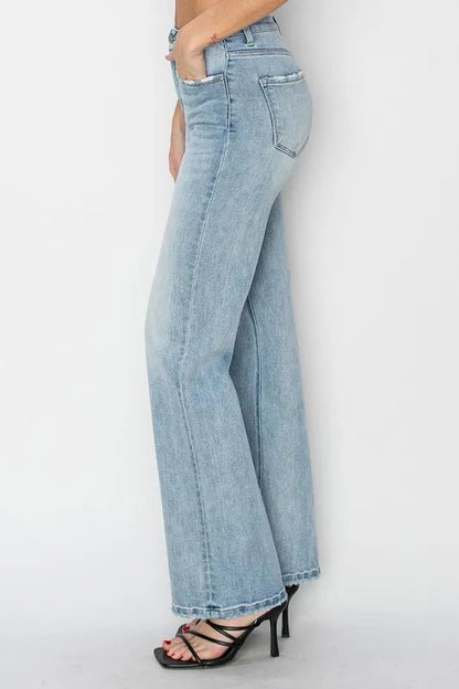 RISEN High Rise Straight Jeans - Bitsy Gypsy Boutique