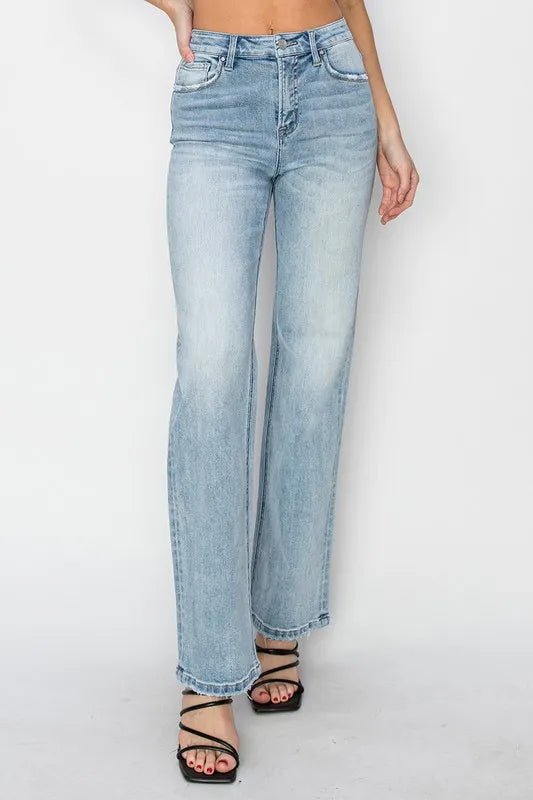 RISEN High Rise Straight Jeans - Bitsy Gypsy Boutique
