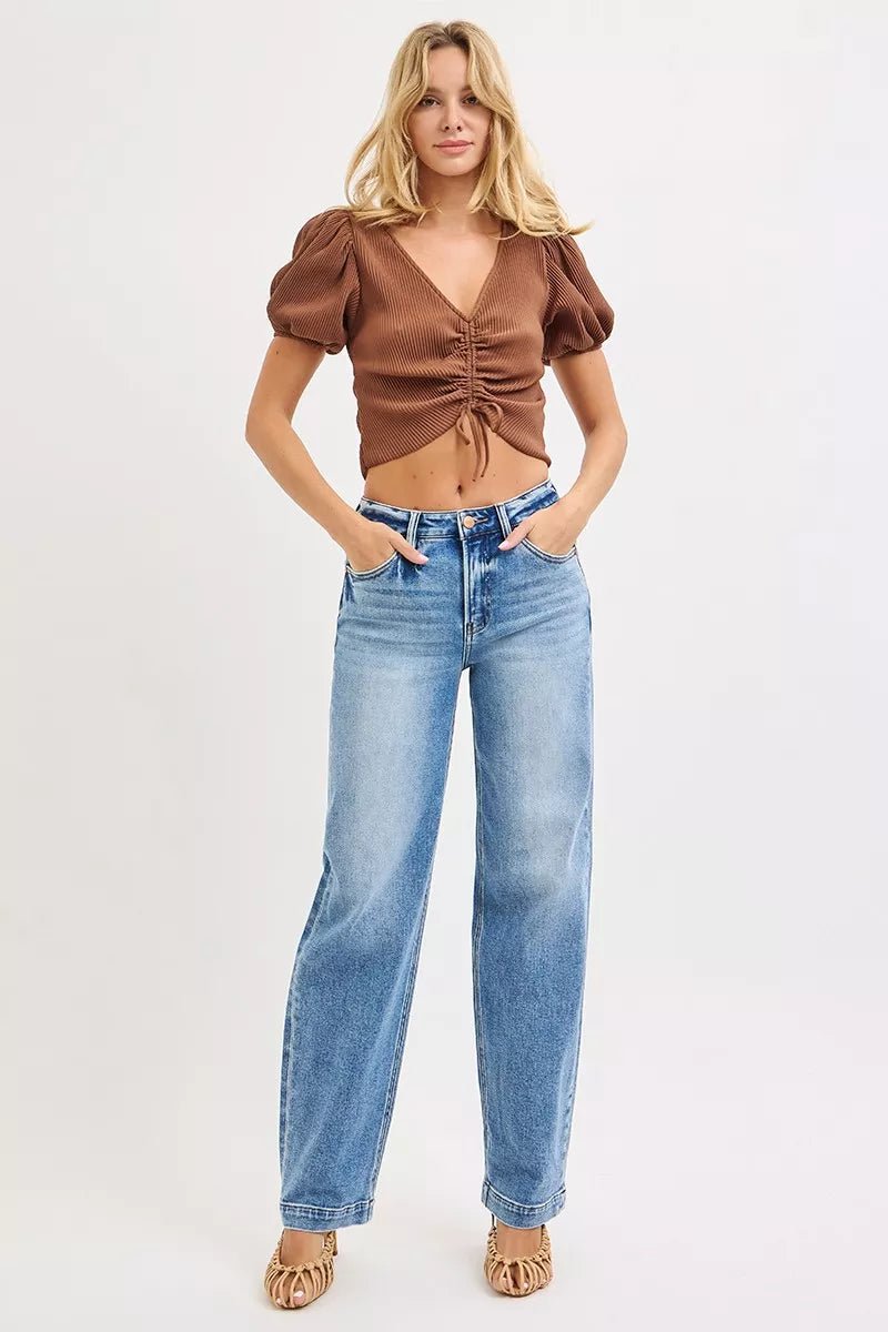 RISEN High Rise Wide Baggy Jeans - Bitsy Gypsy Boutique