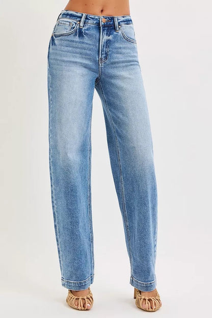 RISEN High Rise Wide Baggy Jeans - Bitsy Gypsy Boutique
