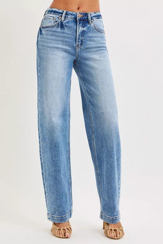 RISEN High Rise Wide Baggy Jeans - Bitsy Gypsy Boutique