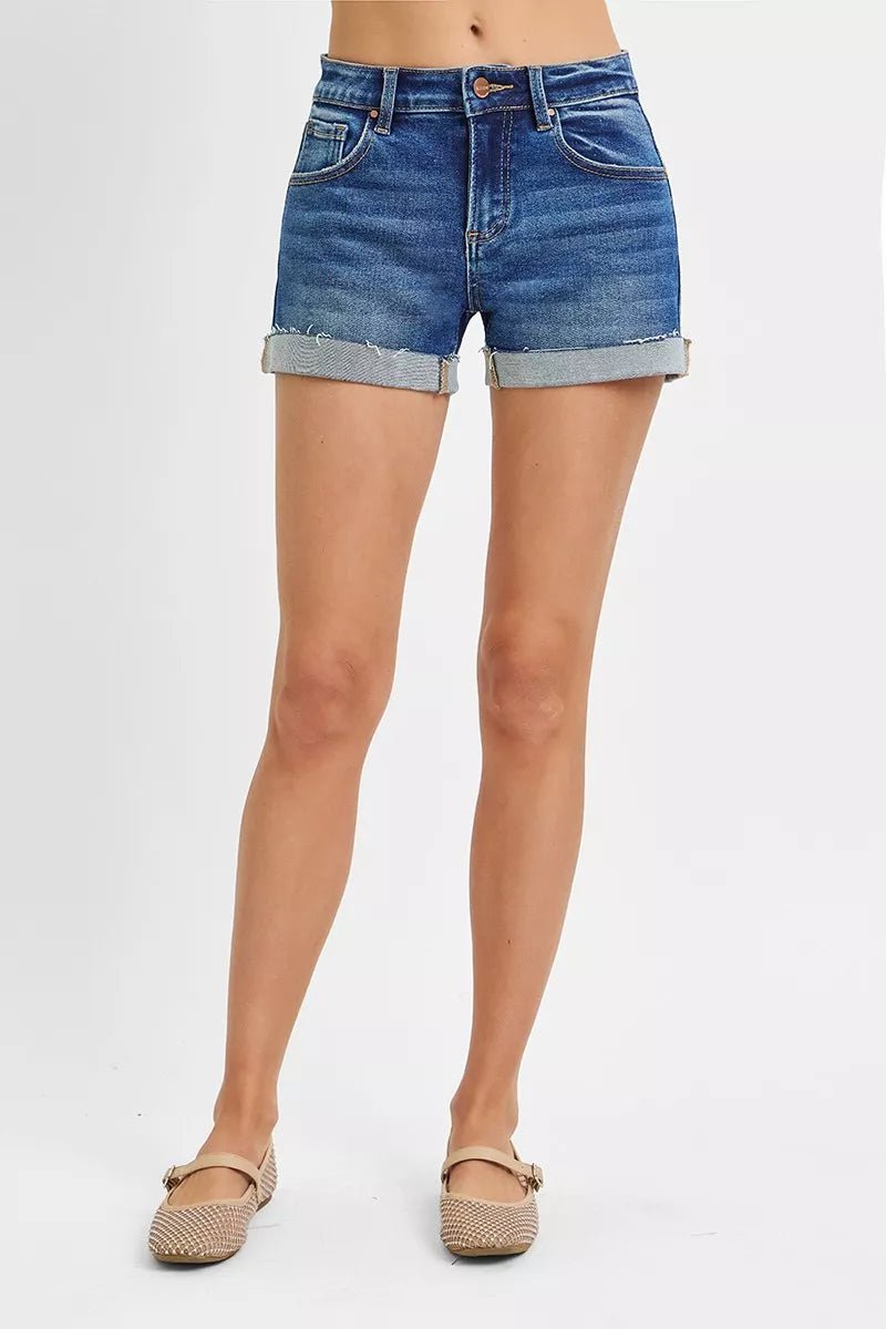 RISEN Low Rise Cuffed Shorts - Bitsy Gypsy Boutique