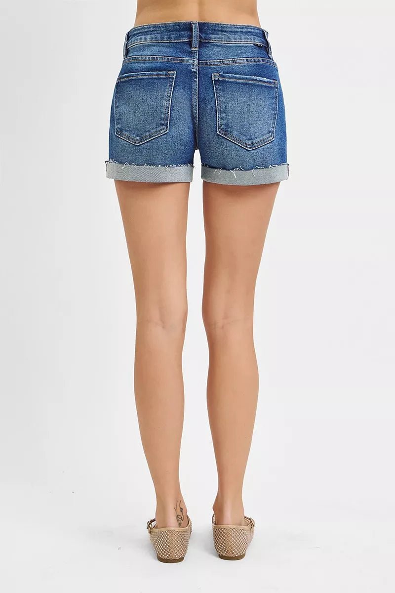 RISEN Low Rise Cuffed Shorts - Bitsy Gypsy Boutique