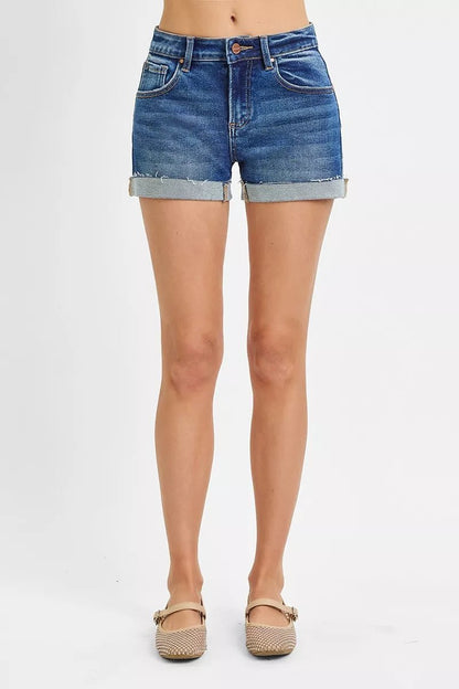 RISEN Low Rise Cuffed Shorts - Bitsy Gypsy Boutique