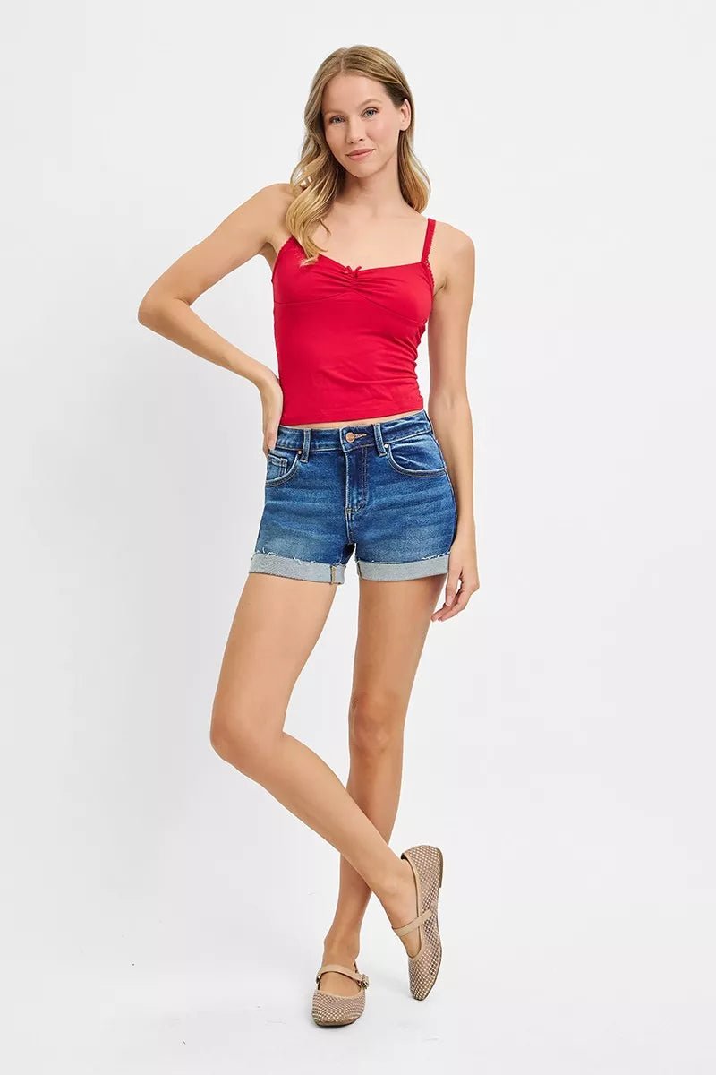 RISEN Low Rise Cuffed Shorts - Bitsy Gypsy Boutique