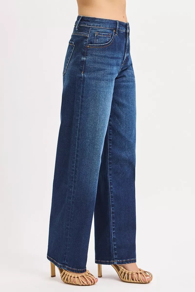 RISEN Mid Rise Wide Baggy Jeans - Bitsy Gypsy Boutique