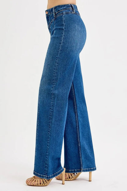 RISEN Seam Detail Wide Leg Jeans - Bitsy Gypsy Boutique