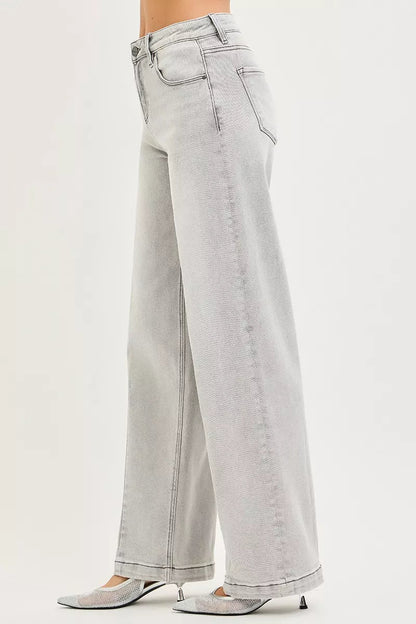 RISEN Slouchy Baggy Jeans with Contrast Stitching - Bitsy Gypsy Boutique