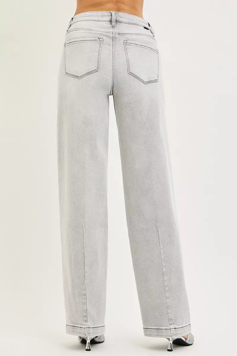 RISEN Slouchy Baggy Jeans with Contrast Stitching - Bitsy Gypsy Boutique