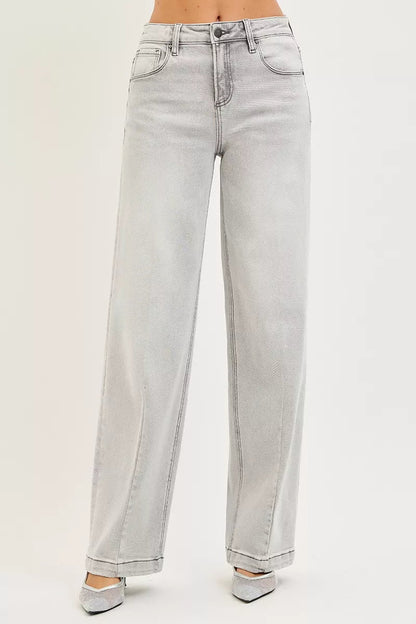 RISEN Slouchy Baggy Jeans with Contrast Stitching - Bitsy Gypsy Boutique