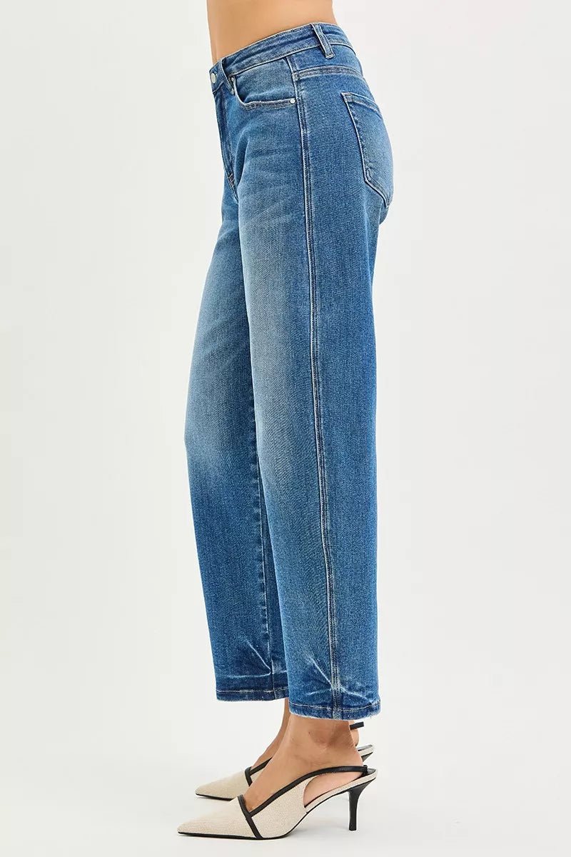 RISEN Slouchy Cropped Barrel Jeans - Bitsy Gypsy Boutique