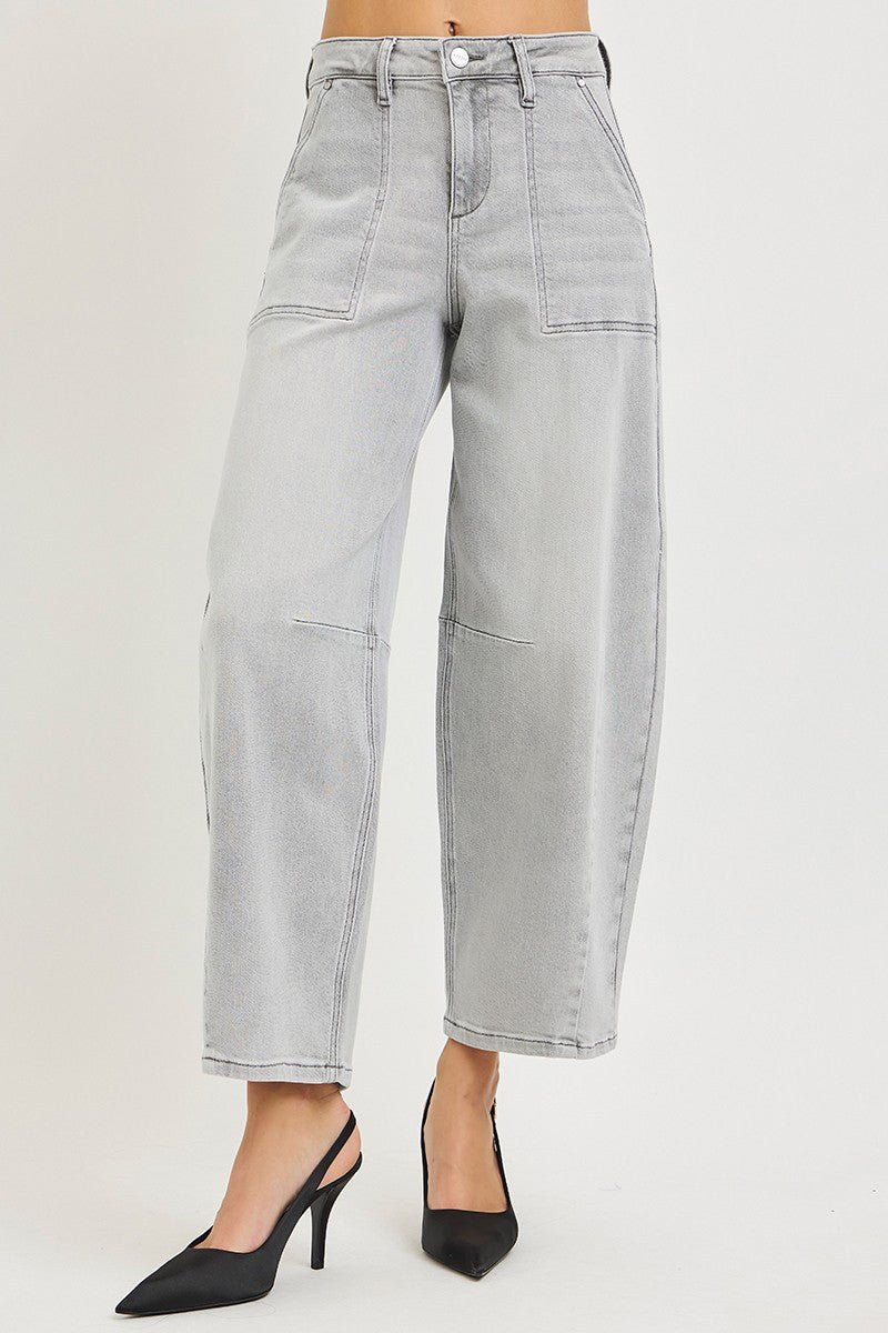 RISEN Slouchy Cropped Barrel Jeans - Bitsy Gypsy Boutique