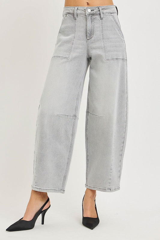 RISEN Slouchy Cropped Barrel Jeans - Bitsy Gypsy Boutique