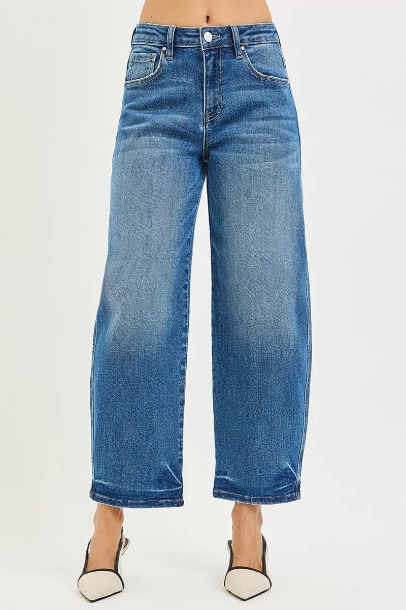 RISEN Slouchy Cropped Barrel Jeans - Bitsy Gypsy Boutique